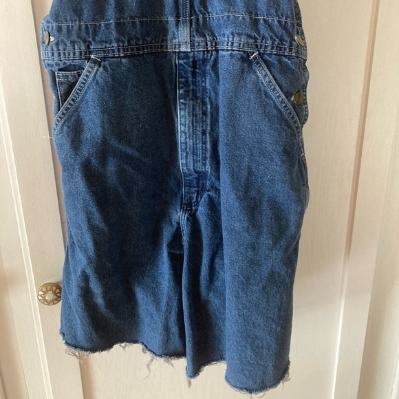 Carhartt Blue Denim Bib Overalls with Logo Patch - Picture 3 of 8